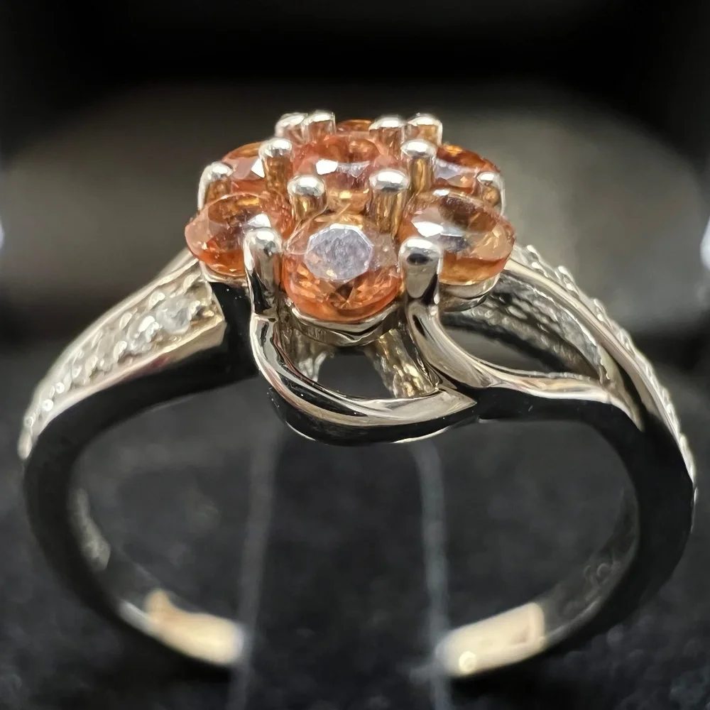 ORANGE SAPPHIRE RING (090) - Picture 2 of 7